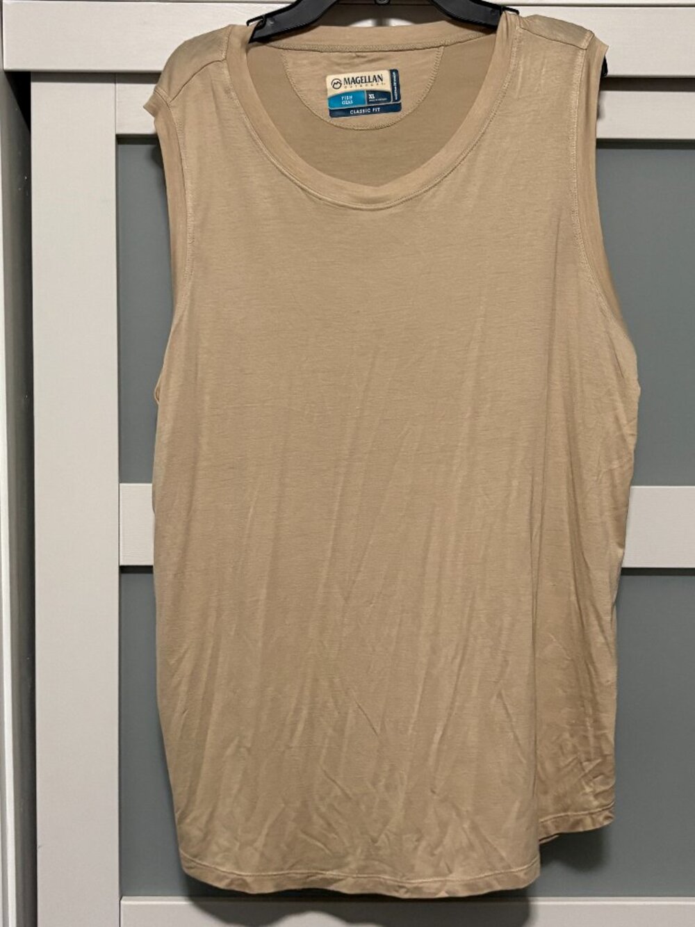 Magellan Outdoors Fish Gear Summerville Tank Irish Cream Tan sz XL Classic Fit